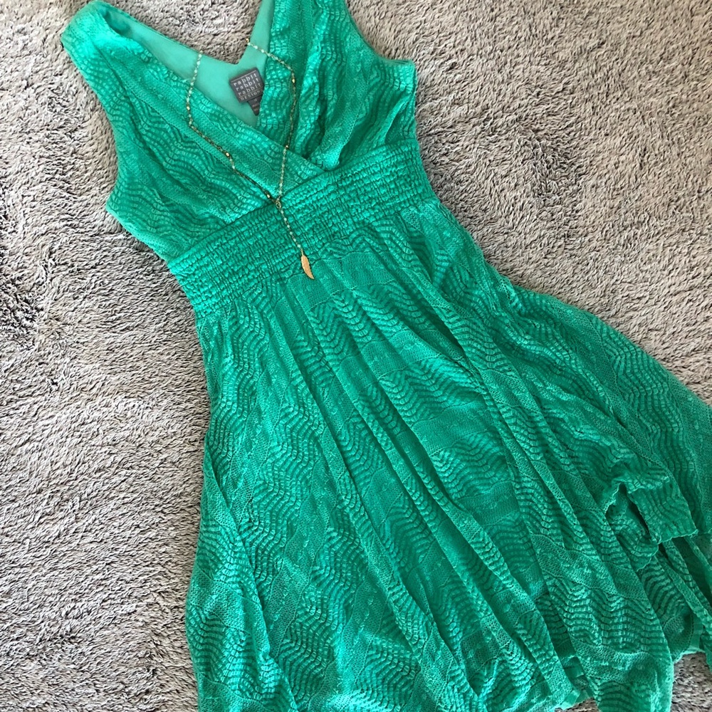Clearance 🛍 {12} Lace Teal Handkerchief Dress